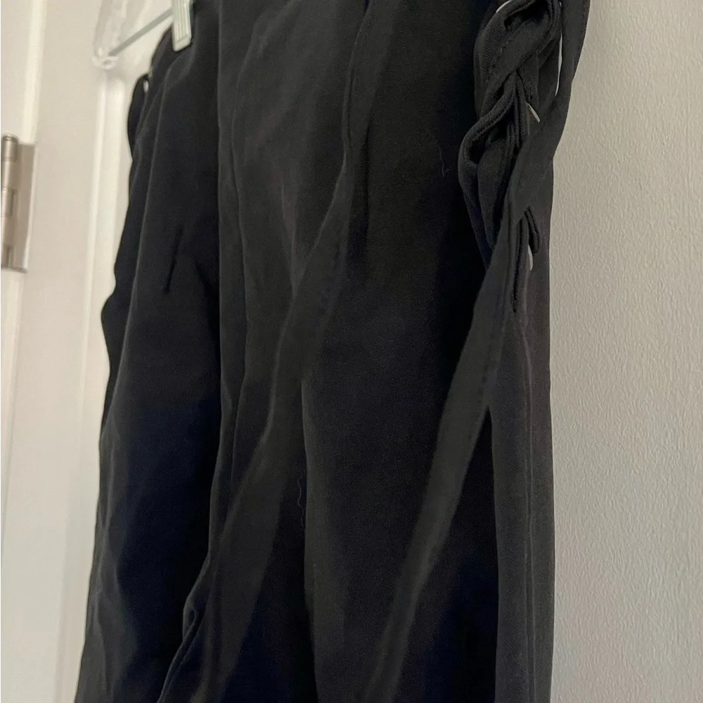 SHEIN Women’s Black Side Tie Style Flared Legs-Pull‎ On Pants-Size XS